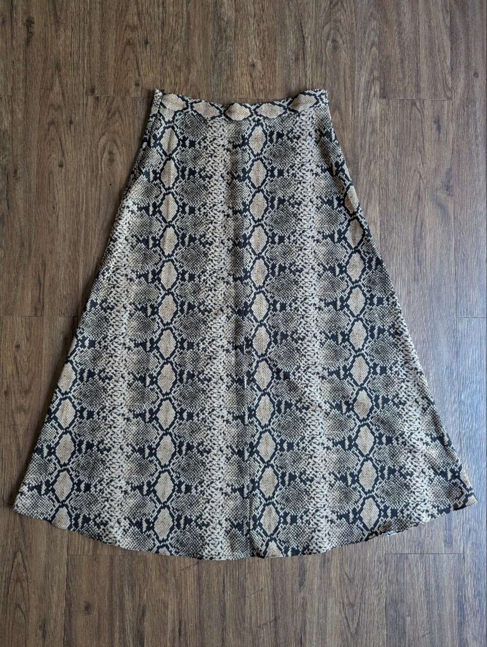 Zara Snake-Print A-Line Midi Skirt Size S - Picture 4 of 6